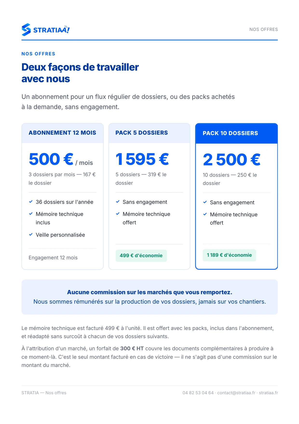Page 2 — Nos offres